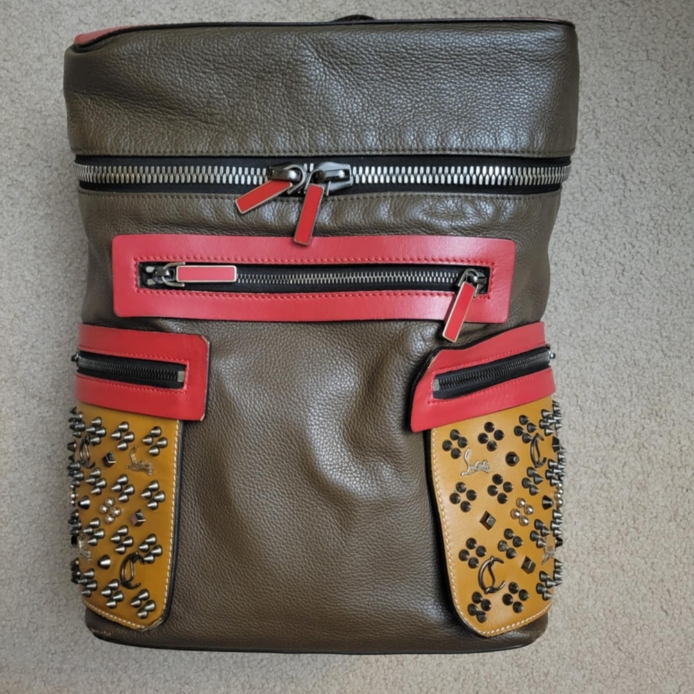Christian Louboutin Apoloubi Spiked Leather Backpack